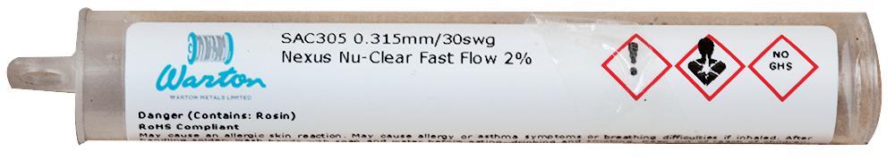 Warton Nexus Nu-Clear Σύρμα Κόλλησης Χωρίς Μόλυβδο, 0,315mm, 2m