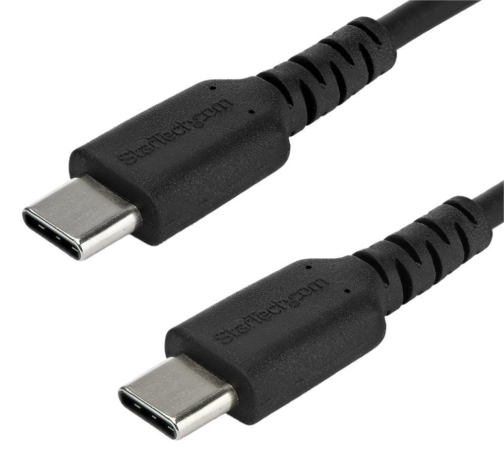 STARTECH Ανθεκτικό Καλώδιο USB-C σε USB-C, 1m, Μαύρο, USB 2.0