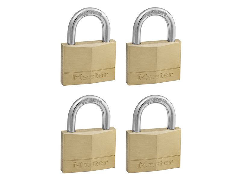 Master Lock 솔리드 브라스 50mm 5-핀 자물쇠 (동일 키 4개 세트)
