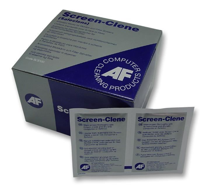 AF INTERNATIONAL Anti-Static Screen Cleaning Wipes, 100 Pack, Alcohol-Free
