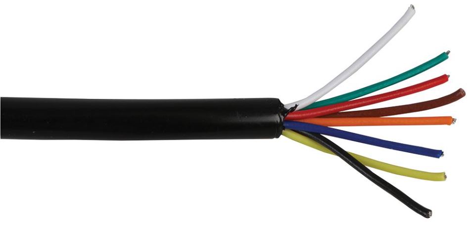 PRO POWER - Kabel Amaran 8 Teras Tidak Bersalut, Hitam, 100m
