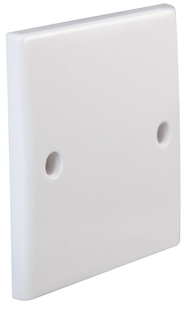 PRO ELEC Placca di Chiusura Monoposto Bordi Arrotondati, Bianca, 85x85mm