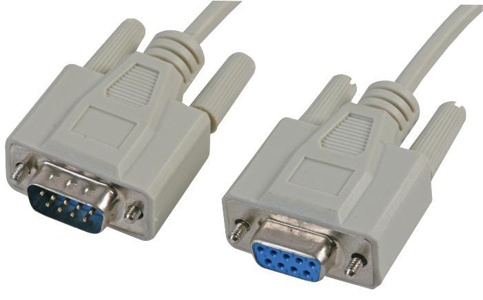 PRO SIGNAL Câble 9-Pin D-Sub Femelle vers Mâle, 0,5m Gris