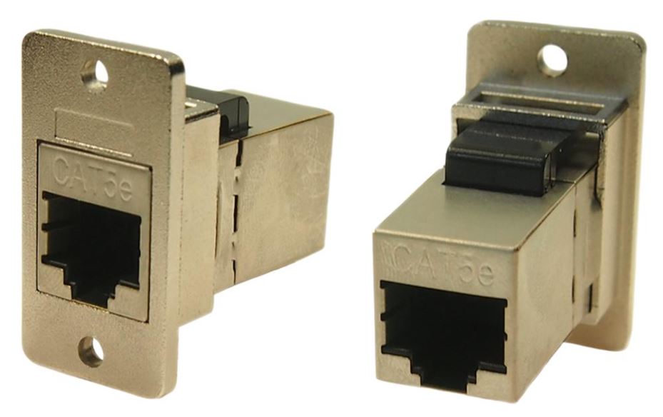 CLIFF Cat5e RJ45 Slim Doorloopconnector, Nikkelen Frame