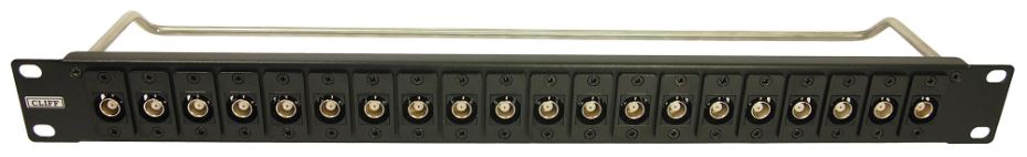 Cliff 1U 20-Port XLR Patch Panel with BNC Connectors, Black