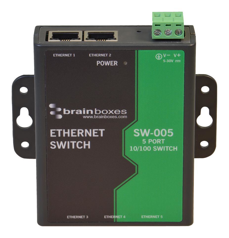 BRAINBOXES - 5-Port Industrie Fast Ethernet Switch
