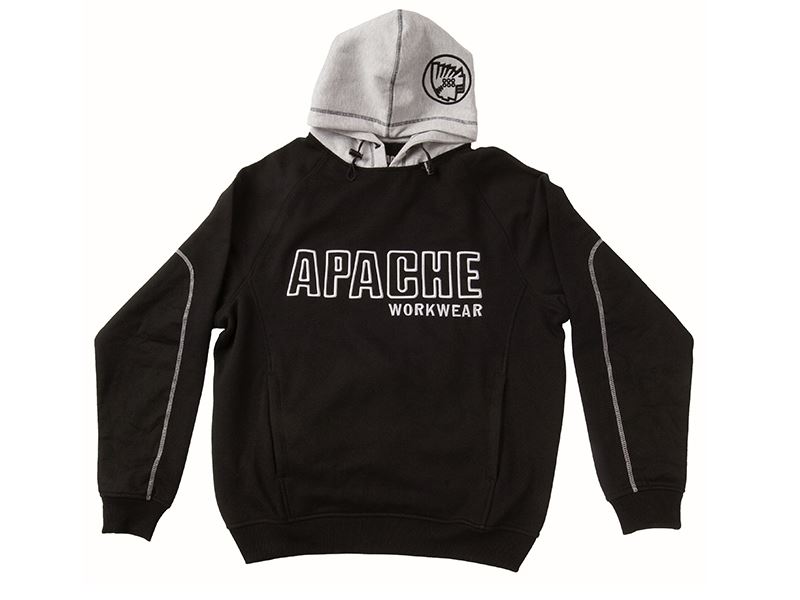 Apache Hooded Sweatshirt - Black/Grey, Medium (38/40in)