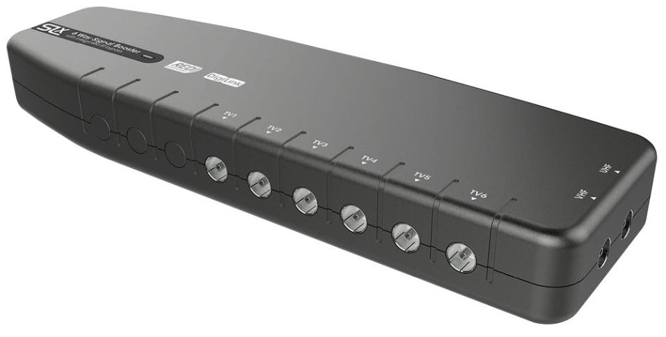 SLX Amplificatore Segnale Satellitare 6 Vie, Conforme RED, HD/DAB/FM