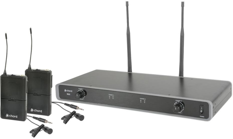 Système de microphone sans fil à double chaîne UHF CHORD 863.3-864.3MHz avec éé