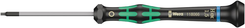 Wera 2054 Hex Screwdriver for Electronics, 1.5mm x 60mm