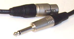 VDC - Kabel Neutrik 6.35mm (1/4”) Plug Mono ke Soket XLR 3 Pin, 10m Hitam