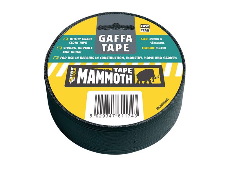 Everbuild Sika Nastro Adesivo Gaffa - 50mm x 45m, Nero