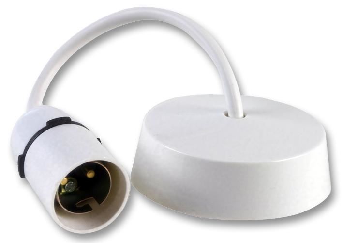 PRO ELEC - Deckenpendel-Lampenfassung 6 Zoll T2, weiß