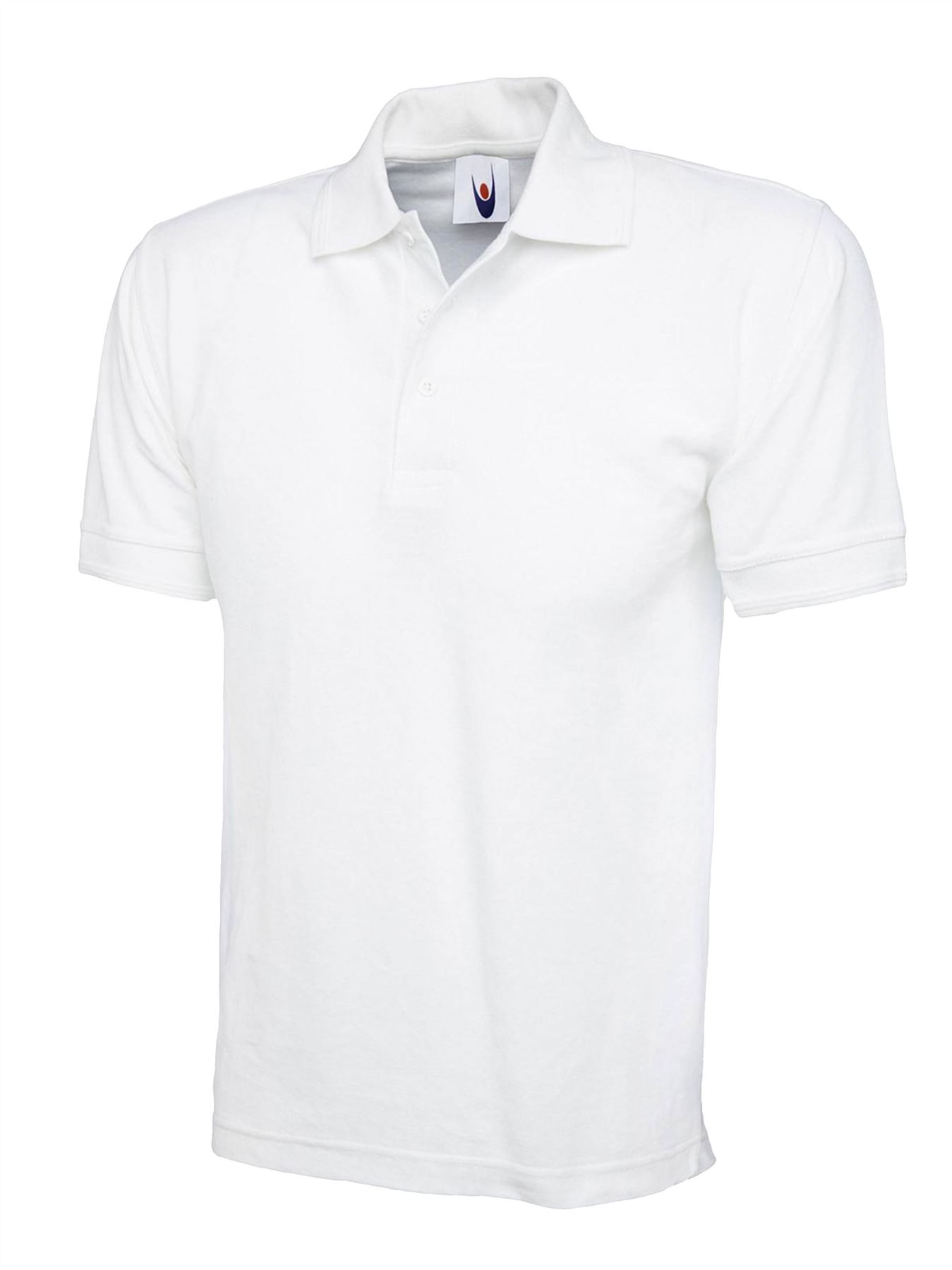 Uneek Unisex Cotton Polo Shirt, White, Size XL