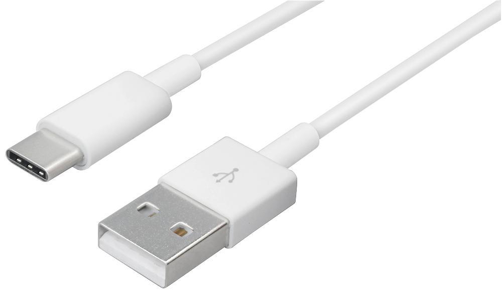 LMS Data USB-C na USB 2.0 nabíjecí a datový kabel, bílý, 1m