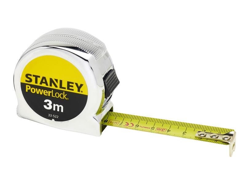 STANLEY PowerLock - Téip Póca Clasaiceach, 3m, 19mm, Mhéadrach