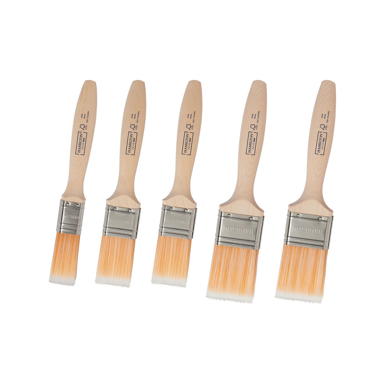 Hamilton Fine Tip Paint Brushes 5-Pack (1”-2”)