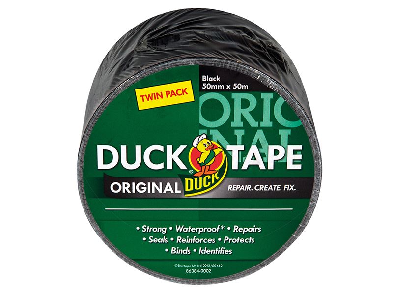 Shurtape Duck Tape Original Black 50mm x 50m Twin Pack