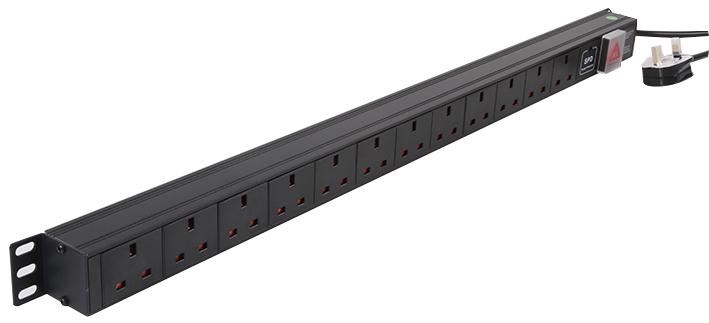 LMS DATA - PDU vertical 1U 12 prises protégées contre les surtensions 13A