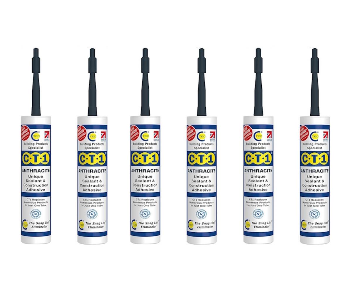 CT1 Anthracite Building Sealant & Adhesive - Pack of 6