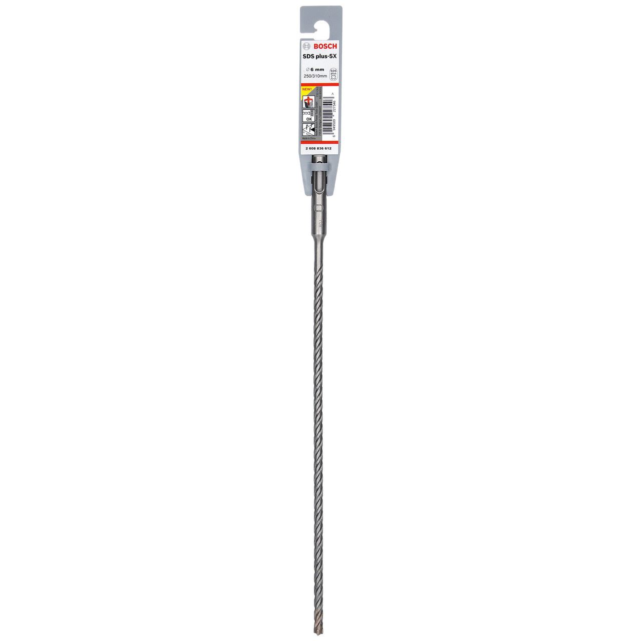 Bosch SDS Plus-5X Bohrmeißel 6 x 250 x 310mm für Beton und Mauerwerk