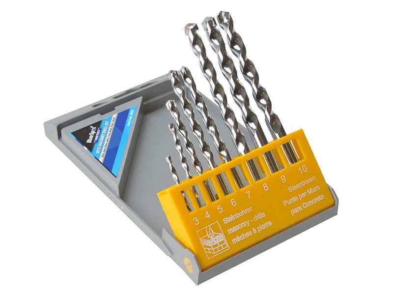 BlueSpot Tools 8-Piece Masonry Drill Bit Set with Case