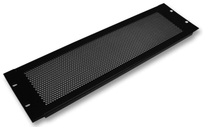 PENN ELCOM 19-inch Vented Rack Panel, 4U, Black Steel