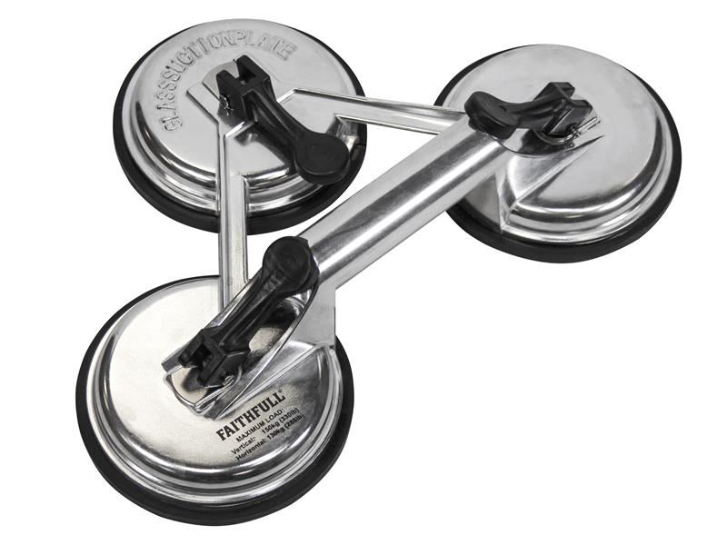 Faithfull Aluminium Pro Zuignaphefboom, Drievoudige Pads, Draagvermogen 150kg