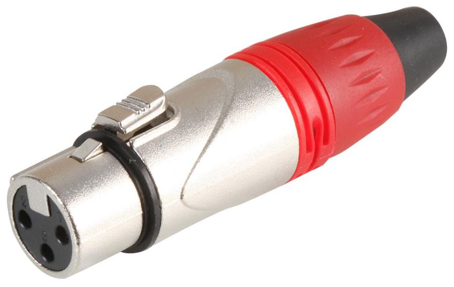 PRO SIGNAL Presa XLR a 3 Poli, Argento/Rosso