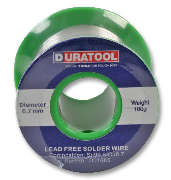 DURATOOL 鉛フリーはんだ線 0.7mm 100g