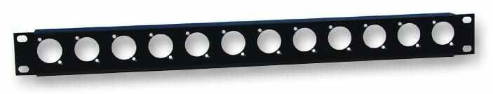 Adam Hall Painel de Rack 19” 1U com 12 Orifícios XLR e Barra de Fixação