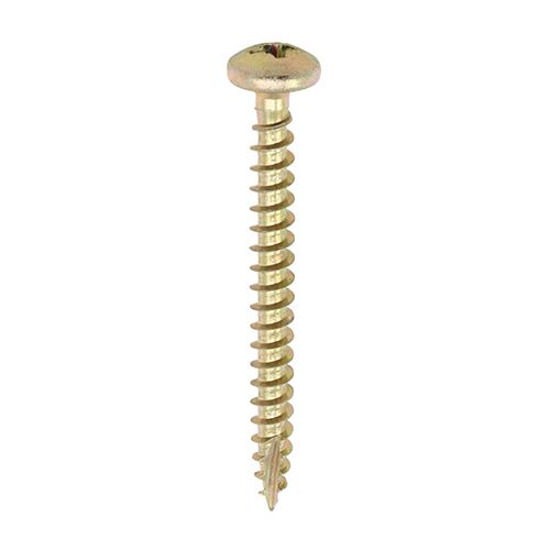 Timco - Skru Serbaguna Klasik - Kepala Pan - Kuning (Saiz 4.0 x 25 - 200 Keping