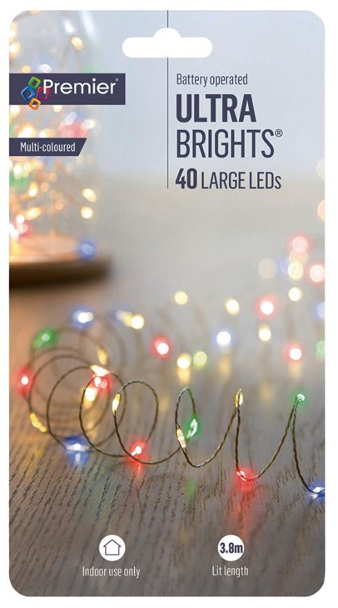 RARAION 40 LED Multi-Coloured Indoor Fairy Lights, 3.8m