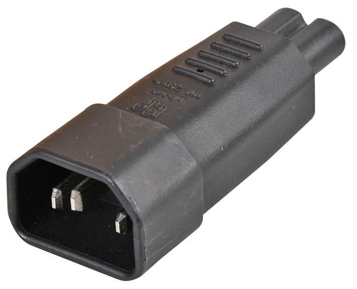 Pro Elec IEC C14 to Figure 8 C7 Power Adaptor, 10A 250V, Black