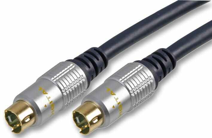 PRO SIGNAL - 4-Pin Mini-DIN (S-VHS) Kabel, Männlich zu Männlich, 5m Schwarz