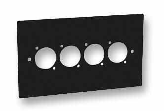 PENN ELCOM - Plat Dinding 2-Gang XLR / Speakon / RJ45 Hitam - Ringkas