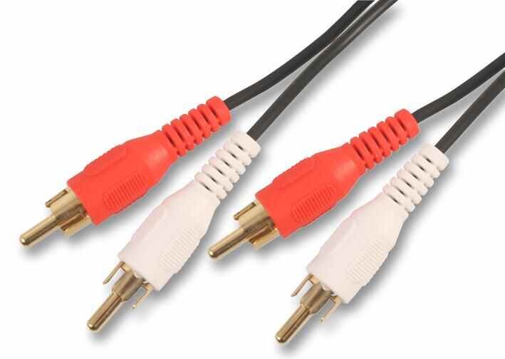 Pro Signal 2x RCA Male to Male Lead - Gold Plated, 10m Black