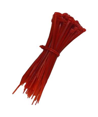 PRO ELEC Bridas Rojas para Cables 100mm x 2.5mm, Paquete de 100