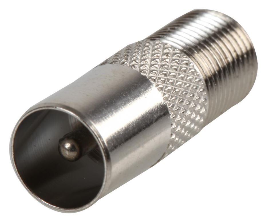 PRO SIGNAL Προσαρμογέας Coax σε F-Type Socket, Κράμα Ψευδαργύρου, Νικελιούχος
