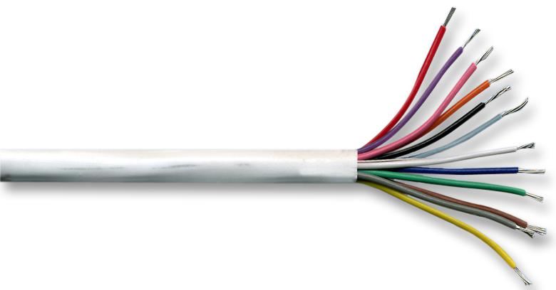 PRO POWER 12-Core Alarm Cable, White, 100m