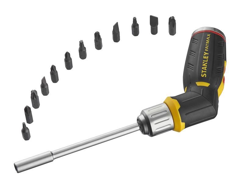 Tournevis à cliquet avec poignée pistolet STANLEY FatMax et 12 embouts