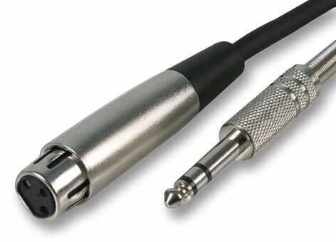 PRO SIGNAL - 6.35mm (1/4”) Stereo Jack Plug ke Soket XLR 3 Pin, 10m Hitam