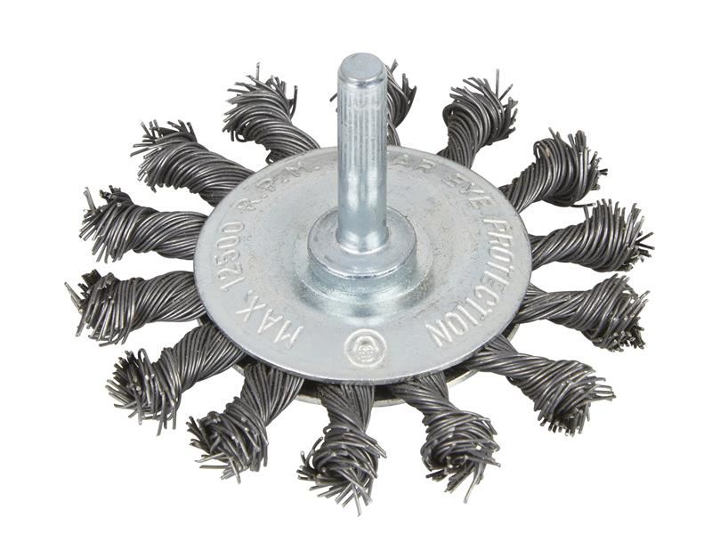 BlueSpot Flat Twist Knot Wire Wheel Brush, 75mm