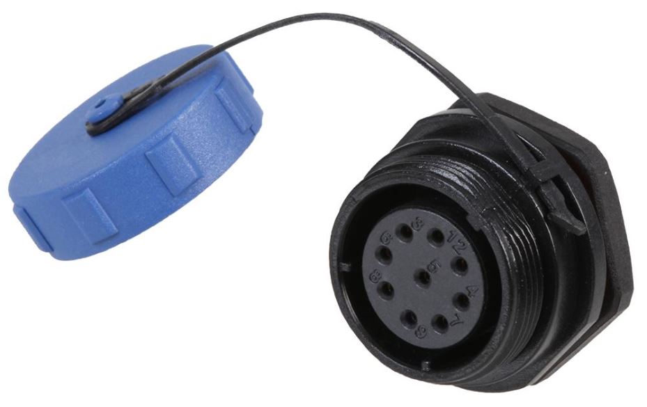 PRO ELEC SP211 Series 9-Pole IP68 Panel Mount Socket