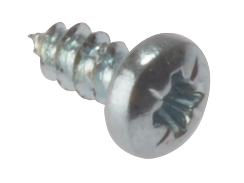 ForgeFix Self-Tapping Screws, Pozi Pan Head, Zinc Plated, 3/4in x 6, Box 200
