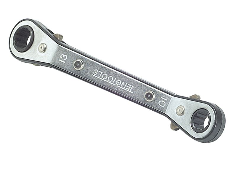 Teng Ratcheting Offset Ring Spanner, 17 x 19mm