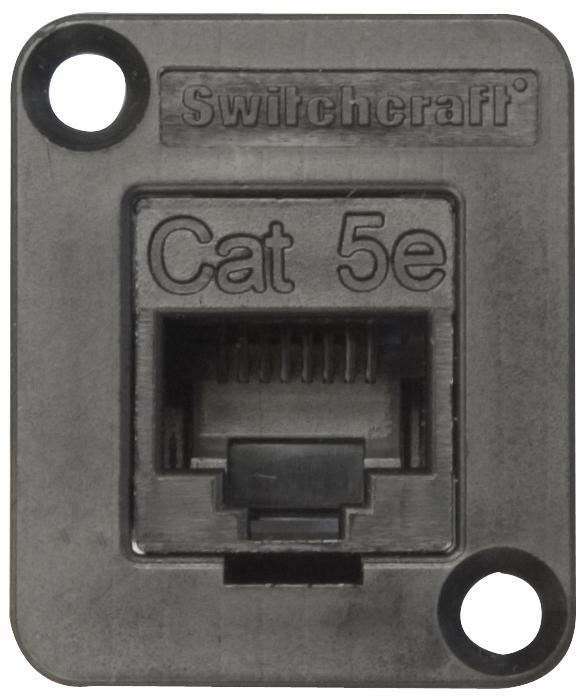 SWITCHCRAFT/CONXALL מתאם פאנל RJ45 Cat5E למעבר ישיר