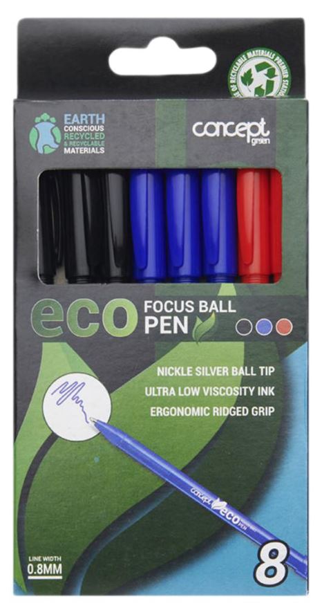 PREMIER STATIONERY Green Eco ボールペン 0.8mm 8色セット