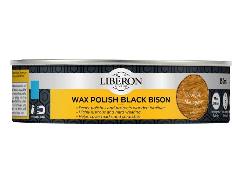 Liberon Black Bison Wax Paste, Georgian Mahogany, 150ml