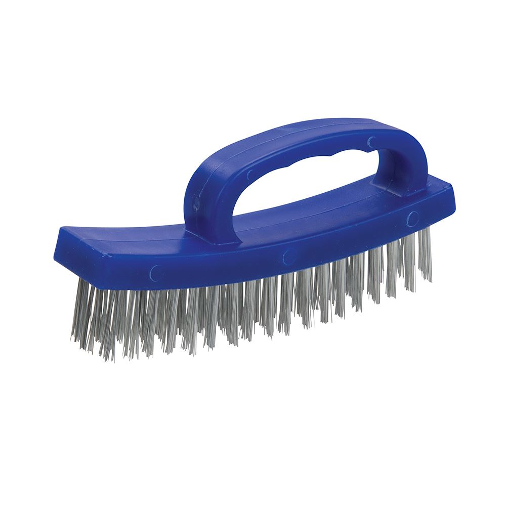 Silverline D-Handle Wire Brush, 4 Row, Steel Bristles, 165mm